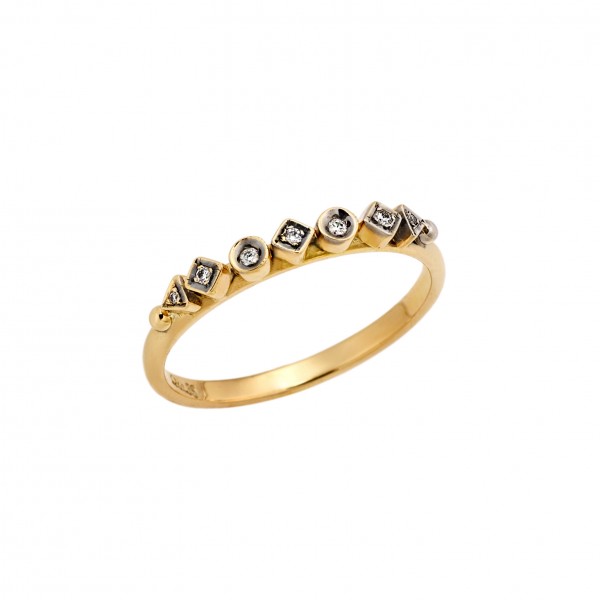 Ring yellow gold 18carats with diamonds