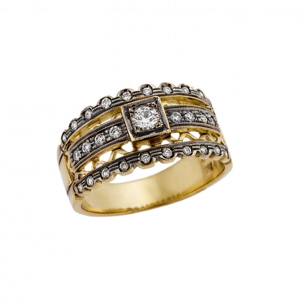 Ring yellow gold 18carats with Diamonds 0.42ct