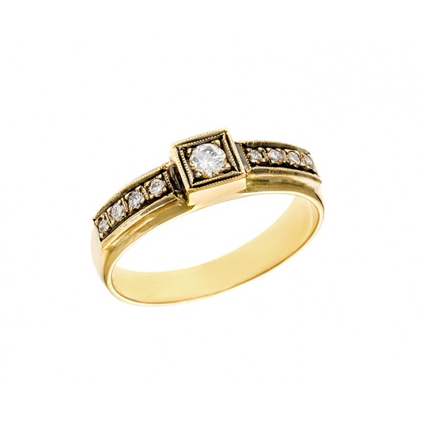 Ring yellow gold 18carats with Diamonds 0.21ct