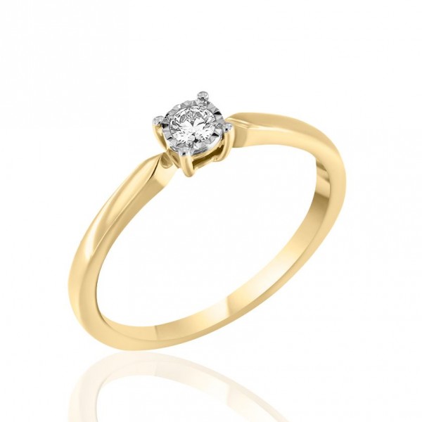 Δαχτυλίδι χρυσό - λευκόχρυσο σε 18καράτια με Διαμάντια 0.05ct