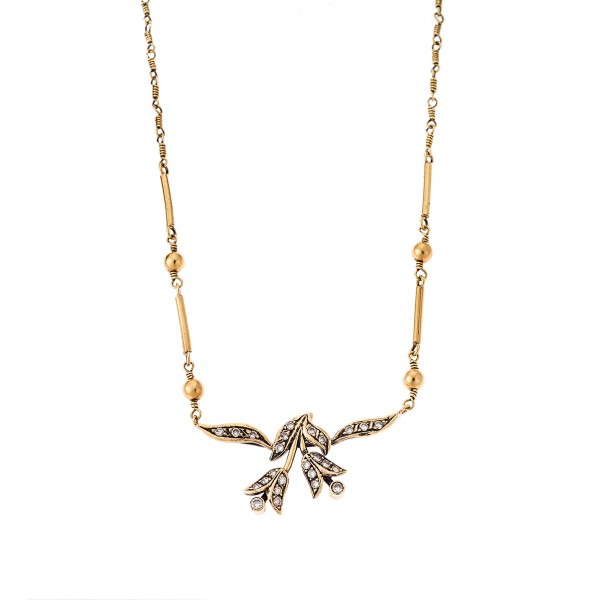 Necklace in 18 carats gold with diamonds