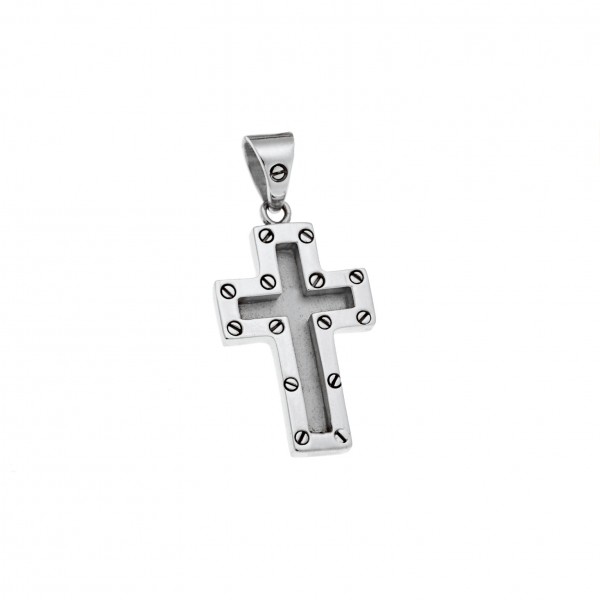 18carats white gold cross
