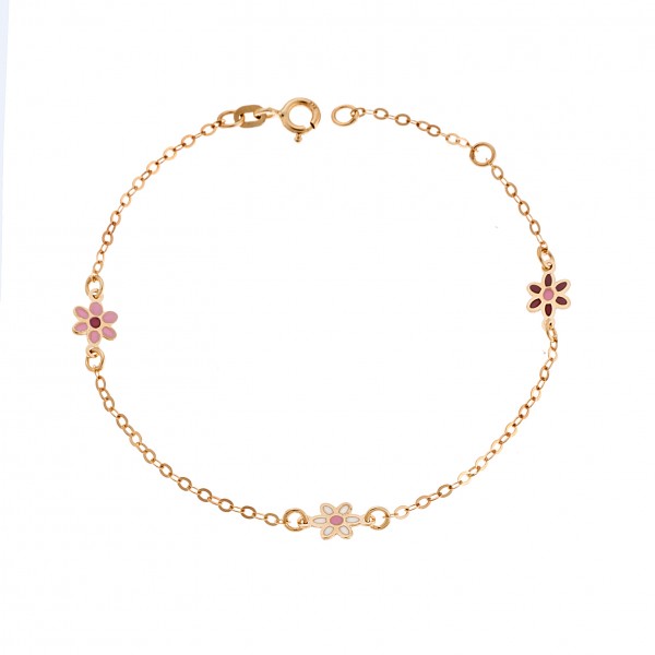Children's bracelet in 9 carat gold with enamel 