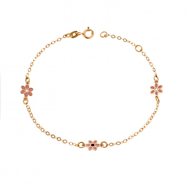 Children's bracelet in 9 carat gold with enamel 