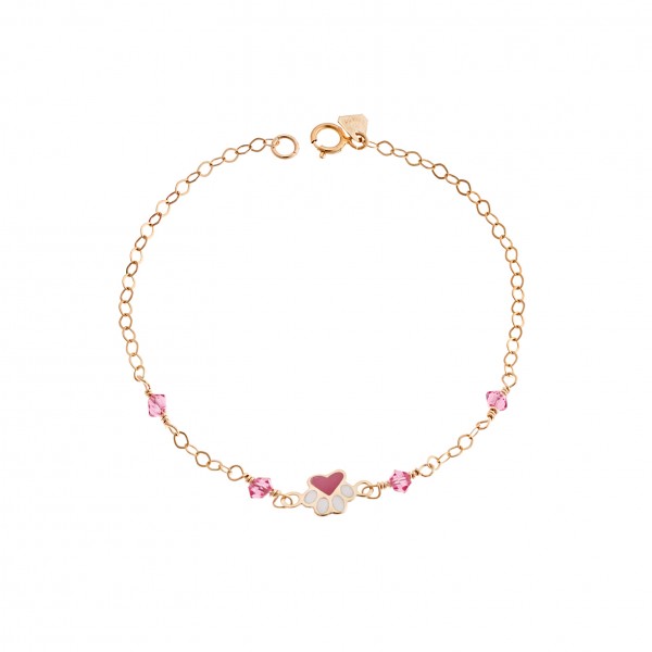 Children's bracelet in 9 carat gold with enamel