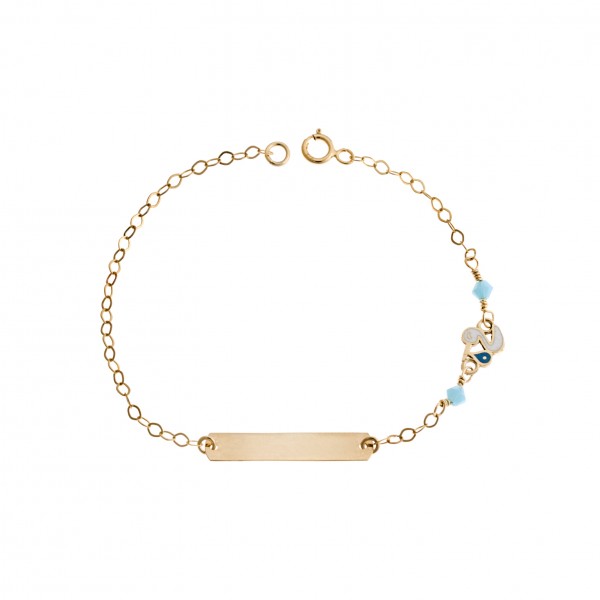 Children's bracelet in 9 carat gold with enamel