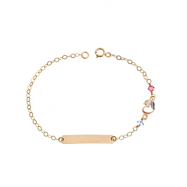 Children's bracelet in 9 carat gold with enamel