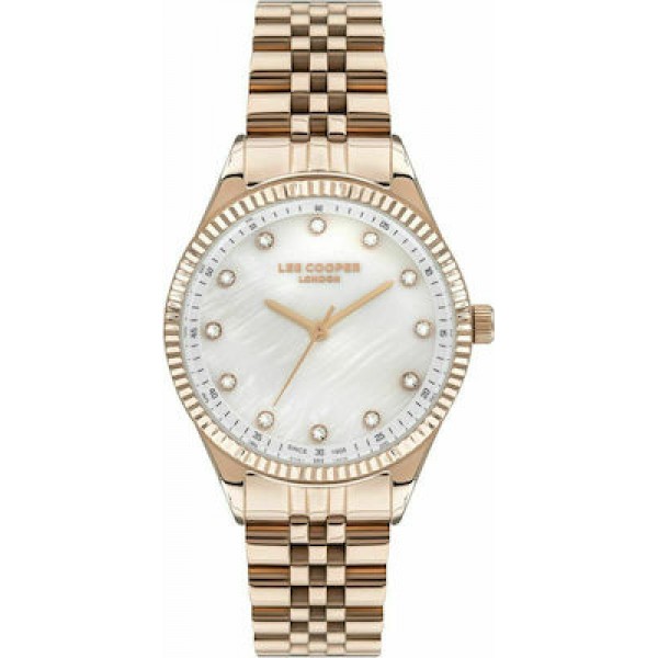 Women's Watch Lee Cooper LC07310.420 Crystal Watch with Metallic Bracelet in Rose Gold color