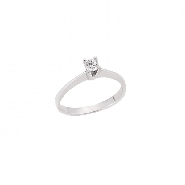 Μονόπετρο Λευκόχρυσό Κ14 με Ζιργκόν
