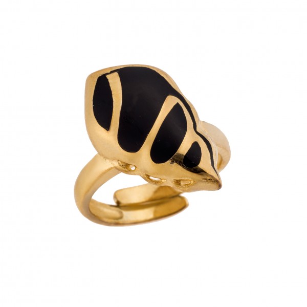 Ring in goldplated silver 925 with enamel