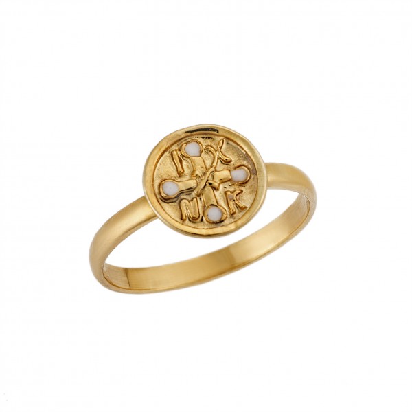Ring in goldplated silver 925 with enamel