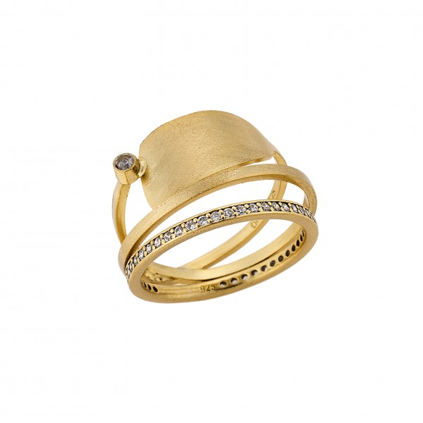 Ring in goldplated silver 925 with zirgon