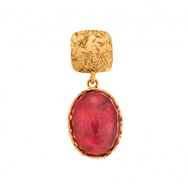 Νecklace in gold plated silver 925 with ruby root
