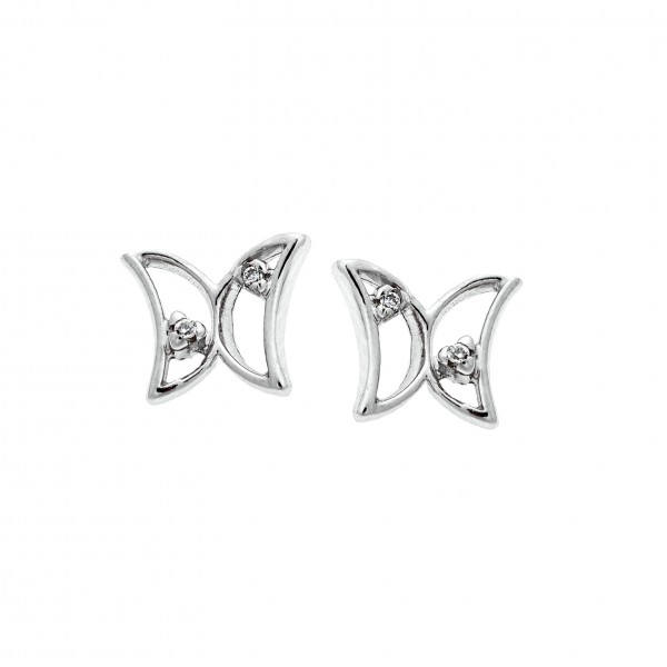 14carats whitegold earrings with zircon