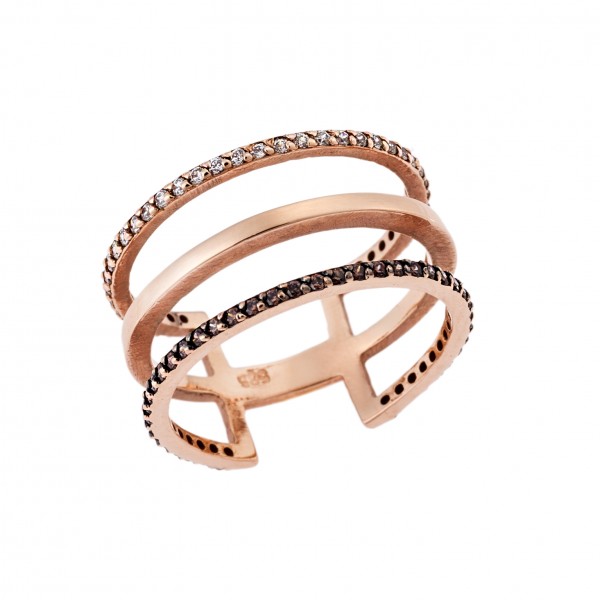 Δαχτυλίδι ροζ χρυσό 14καράτια με Ζιργκόν