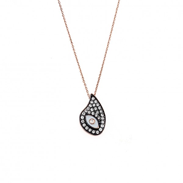 Neclace in 14 carat pink gold with zircon
