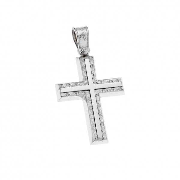 14carats white gold cross