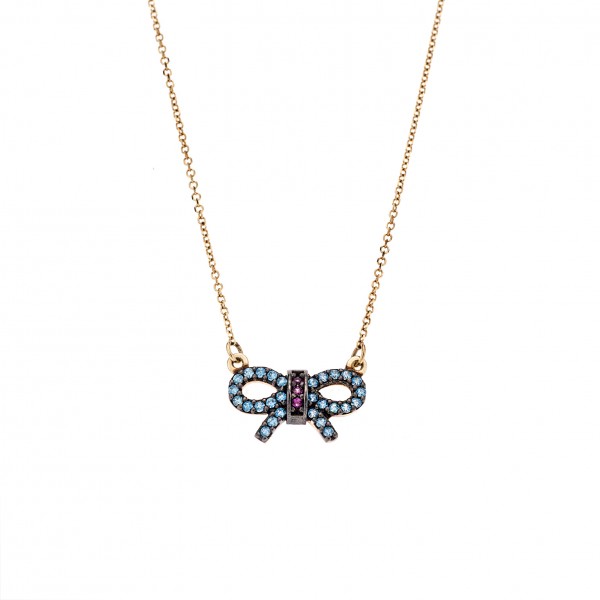 Neclace in 14 carat yellow gold with zircon