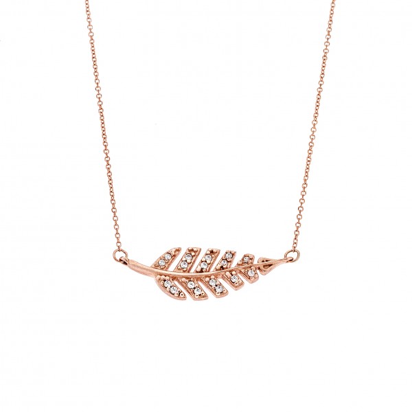 Neclace in 9 carat pink gold with zircon