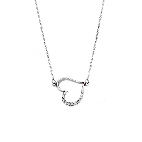 Neclace in 14 carat white gold with zircon