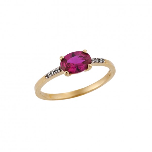 Ring yellow gold 14carats with Zircon
