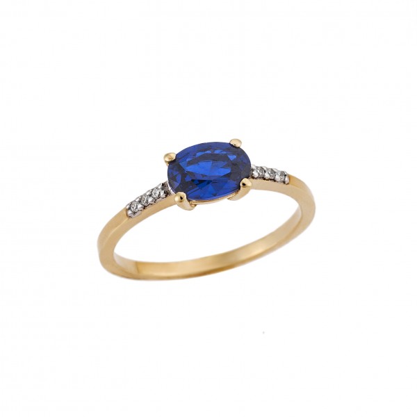 Ring yellow gold 14carats with Zircon