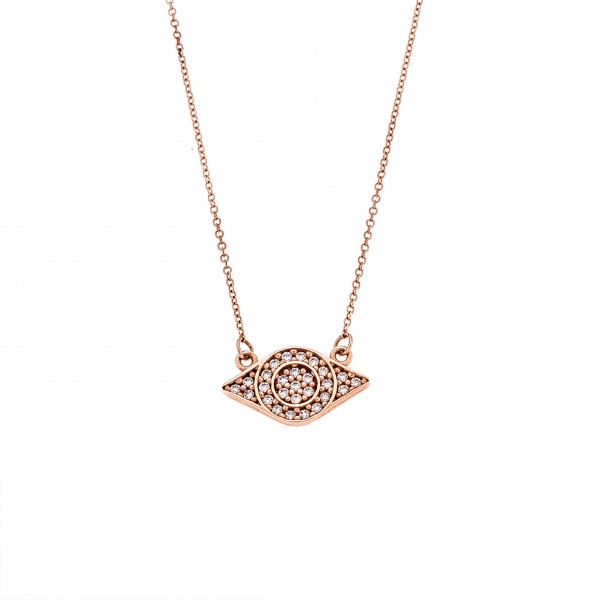 Neclace in 14 carat pink gold with zircon