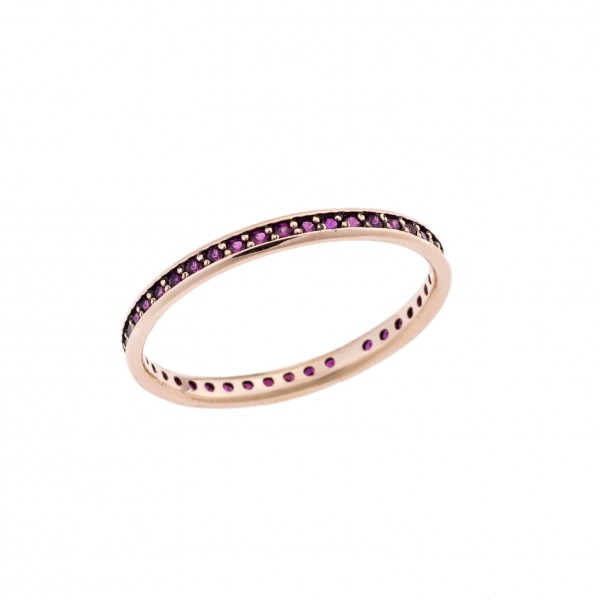 Δαχτυλίδι ροζ χρυσό 14καράτια με Ζιργκόν