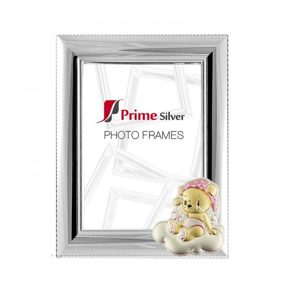 Teddy on a Cloud Picture Frame made of Silver 9x13