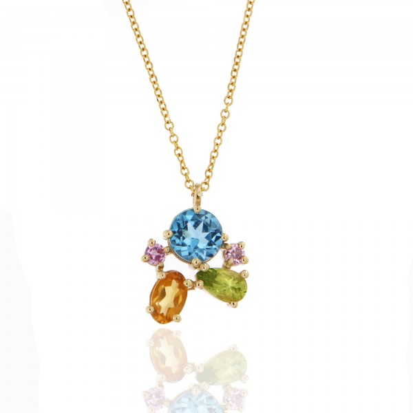 14K Gold Ring with semiprecious stones