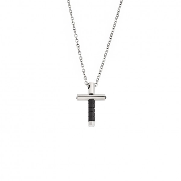 Senza Mens Stainless Steel Cross with chain 