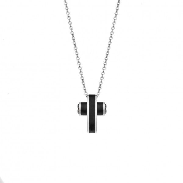 Senza Mens Stainless Steel Cross with chain 