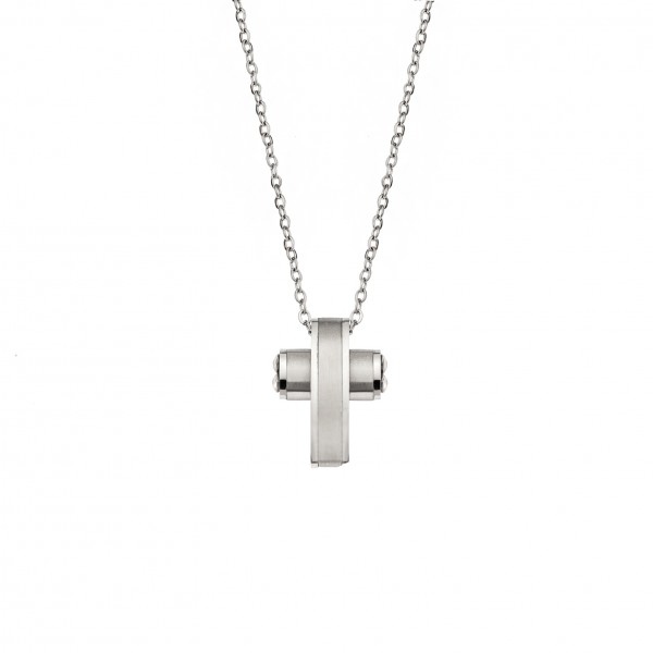 Senza Mens Stainless Steel Cross with chain 