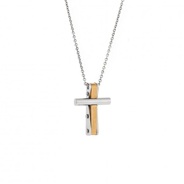 Senza Mens Stainless Steel Cross with chain 