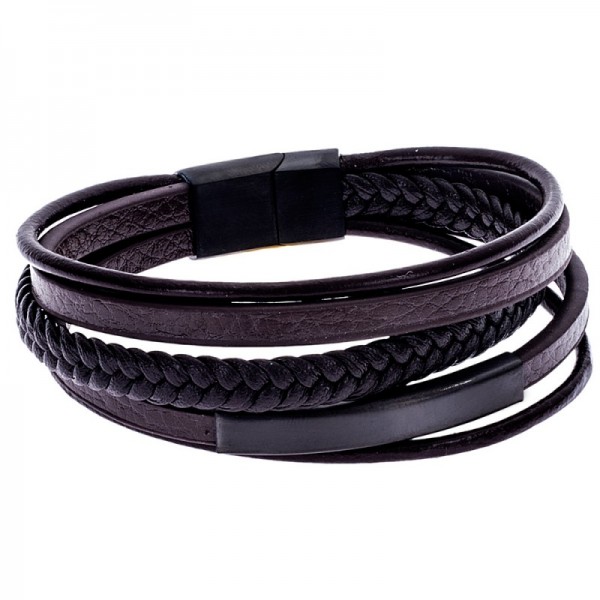 Senza Men's Leather Bracelet