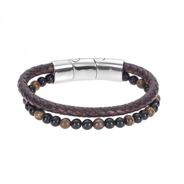 Senza Men's Leather Bracelet
