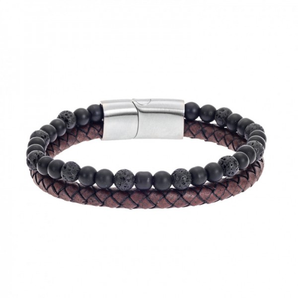 Senza Men's Leather Bracelet