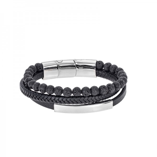 Senza Men's Leather Bracelet