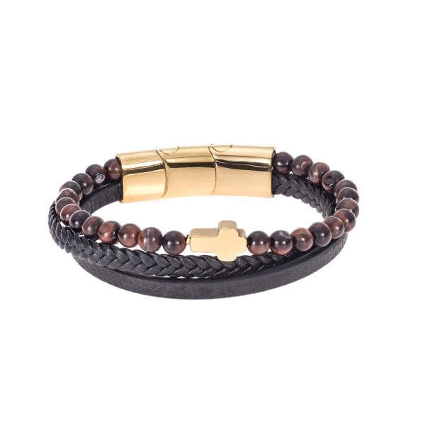Senza Men's Leather Bracelet
