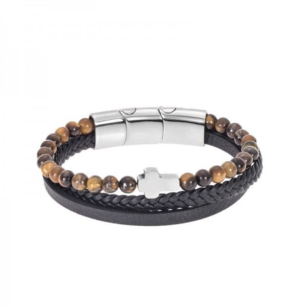 Senza Men's Leather Bracelet