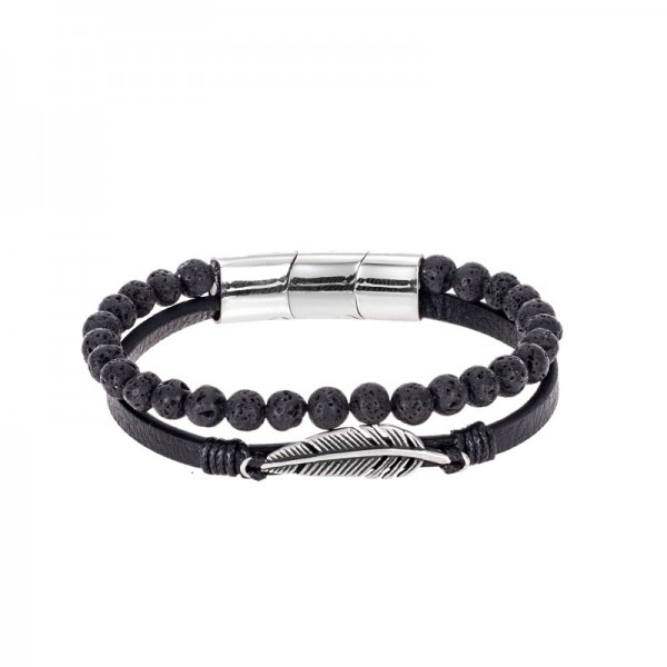 Senza Men's Leather Bracelet