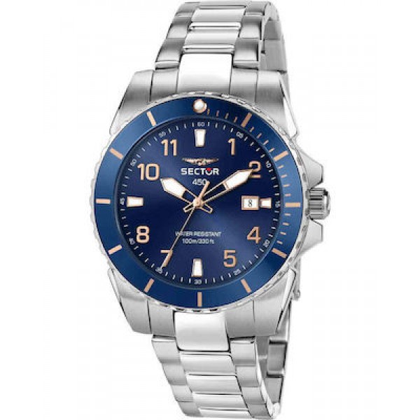 Ανδρικό ρολόι Sector 230 Chronograph Blue Dial από ανοξείδωτο ατσάλι 