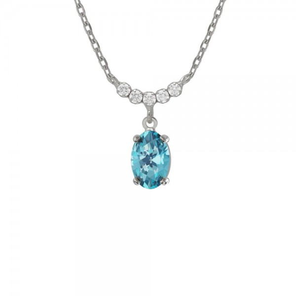 Victoria Cruz Necklace in Silver 925 with Swarovski Stones