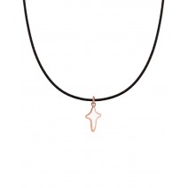 Spirit 9kt gold pendant with essenza, on black cord L