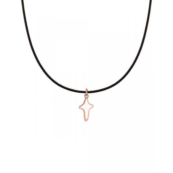 Spirit 9kt gold pendant with essenza, on black cord L