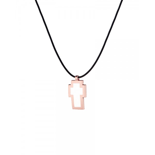 Tattoo 9kt gold pendant with essenza, on black cord S