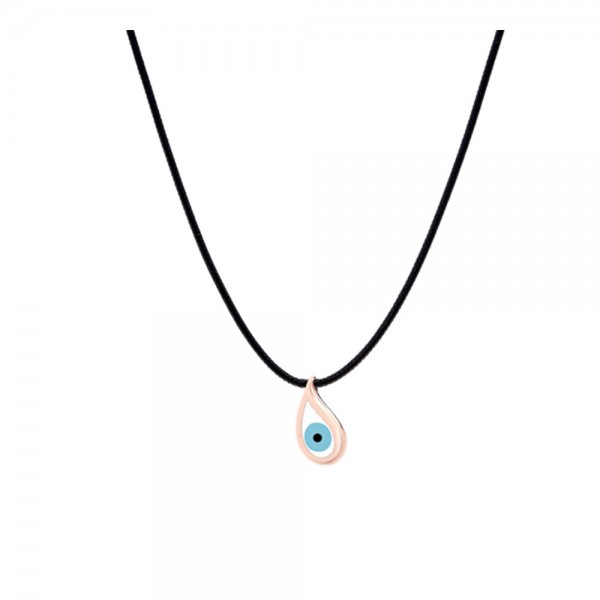 Matrix 9kt gold pendant with essenza, on black cord XS
