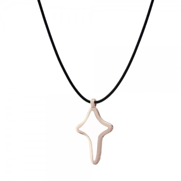 Spirit 9kt gold pendant with essenza, on black cord L