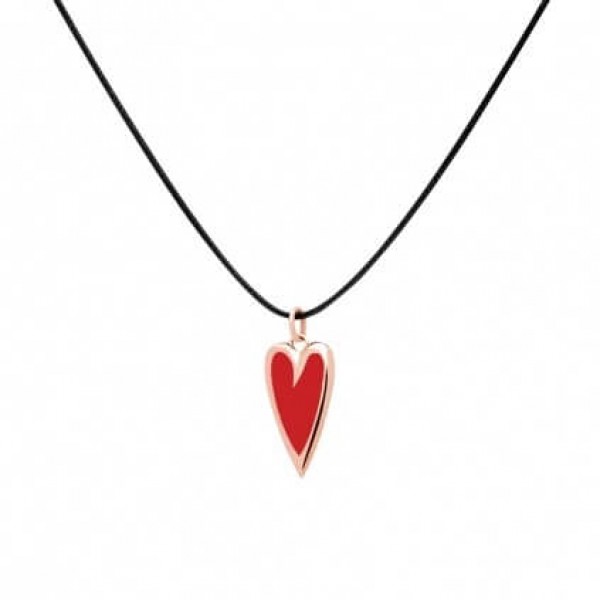 Nina 9kt gold pendant with essenza, on black cord S