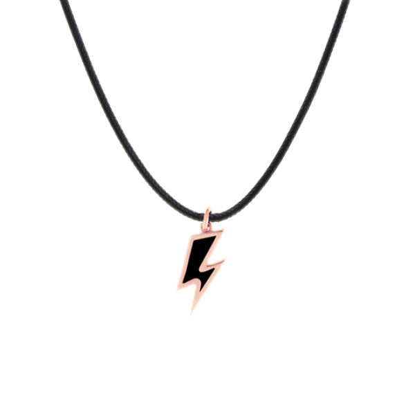 Flash 9kt gold pendant with essenza, on black cord XS